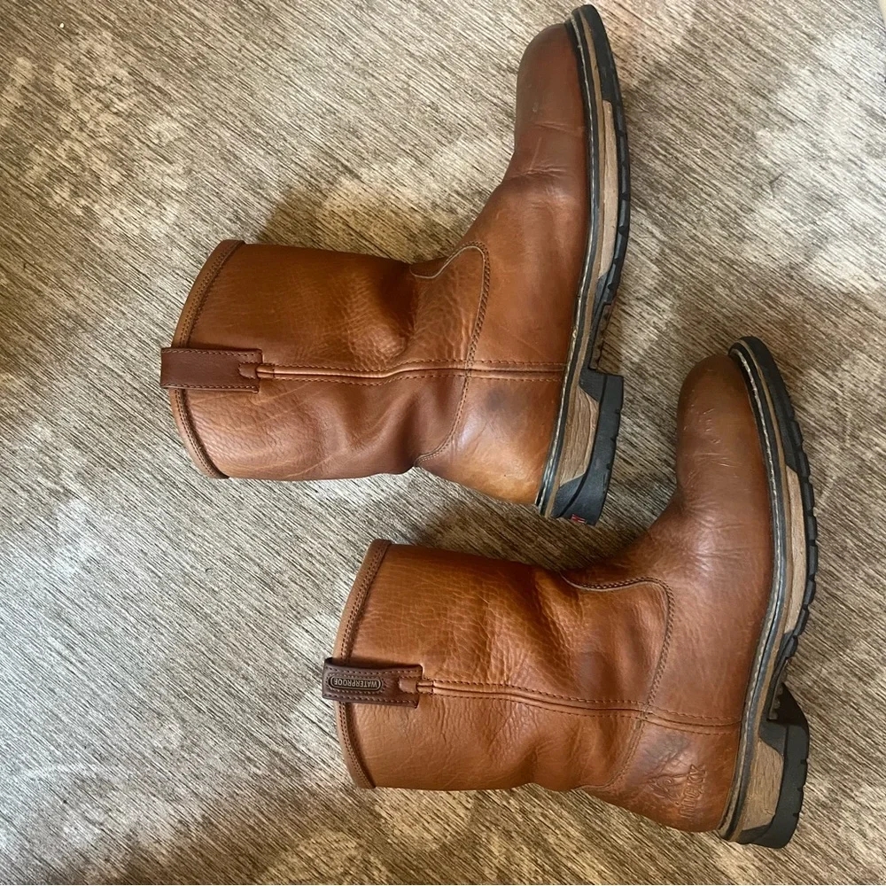 Rocky Men's Brown Leather Pull-On Work Boots